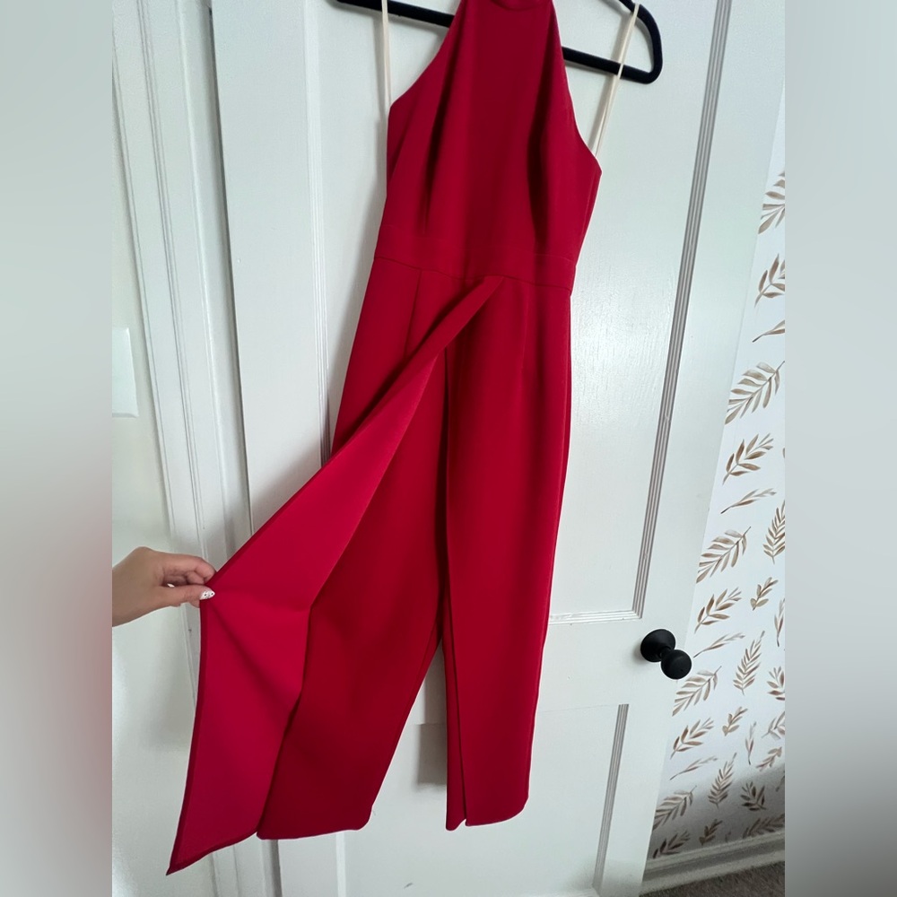 BCBGeneration Red Halter-top Jumpsuit